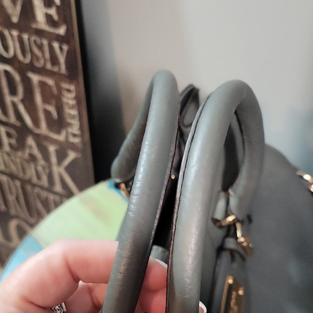 Michael Kors Gray Satchel with Gold Accents - Picture 10 of 13